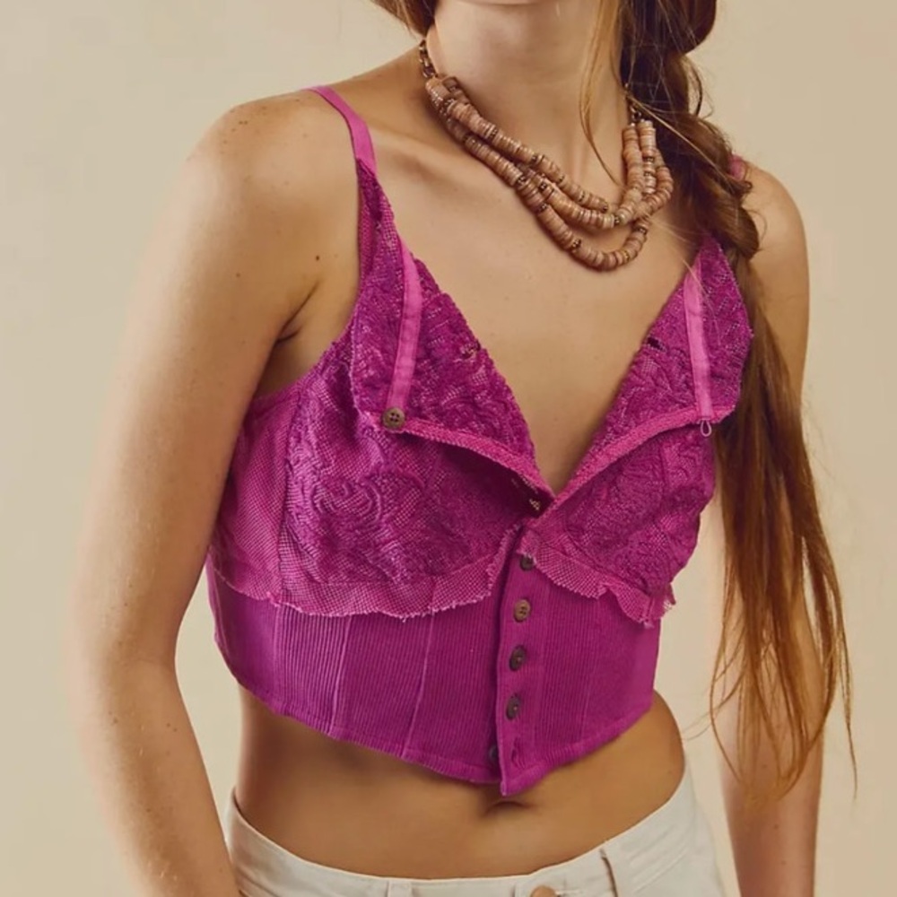 Free People distressed lace cami